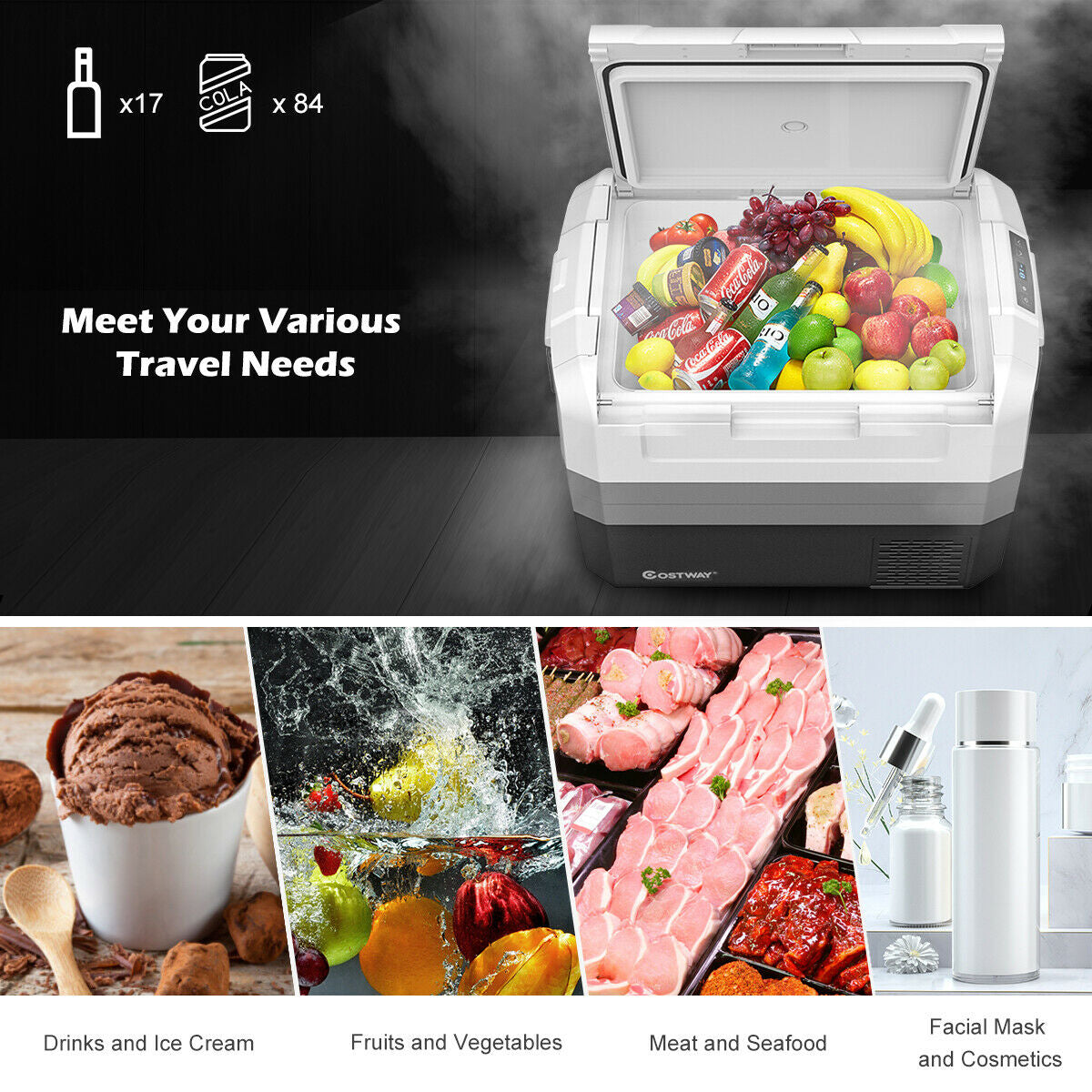 58 Quart Portable Electric Cooler for Camping & Car
