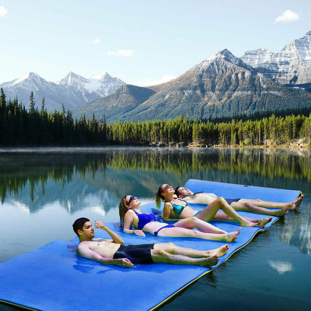 12’ x 6’ 3 Layer Floating Water Pad-Green