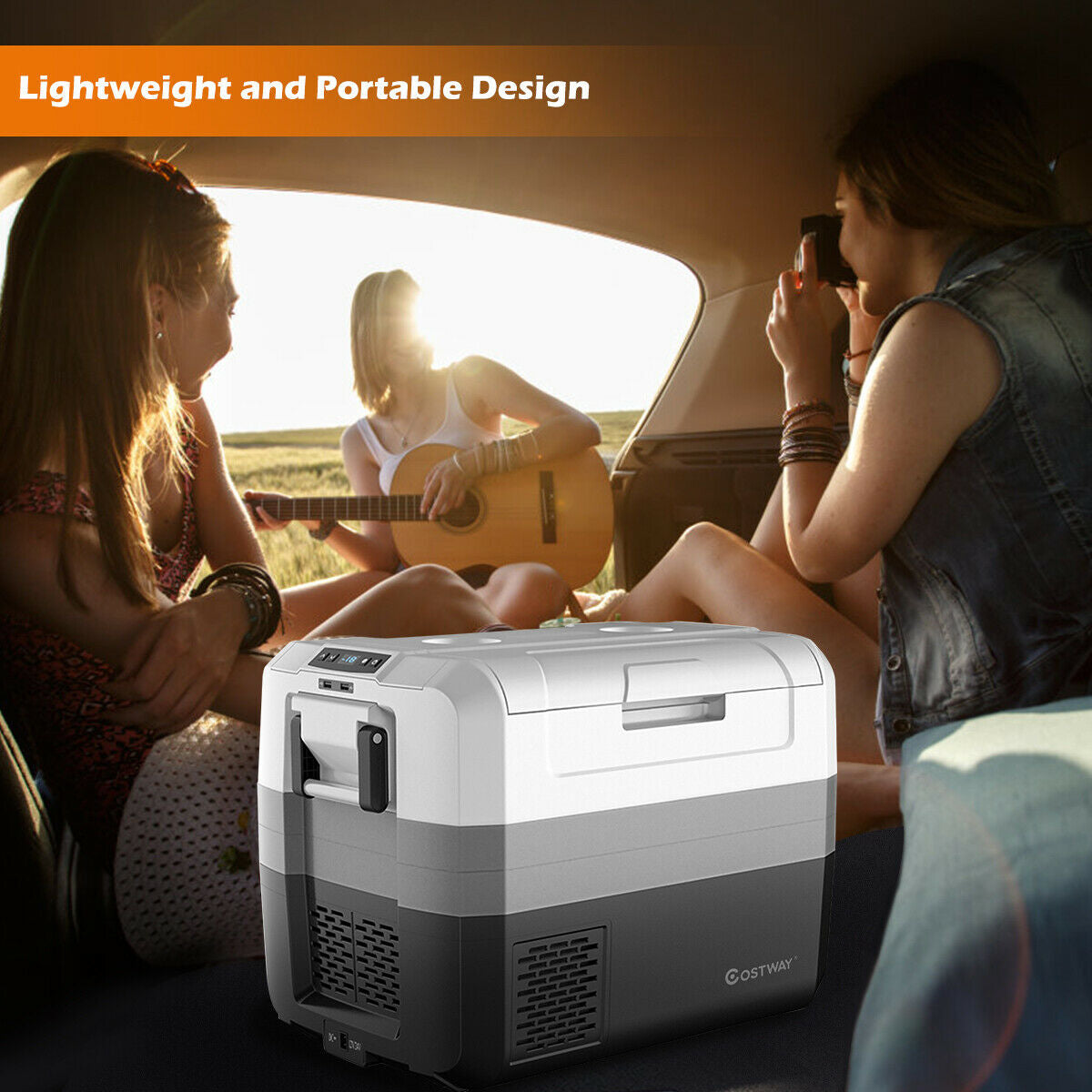 58 Quart Portable Electric Cooler for Camping & Car