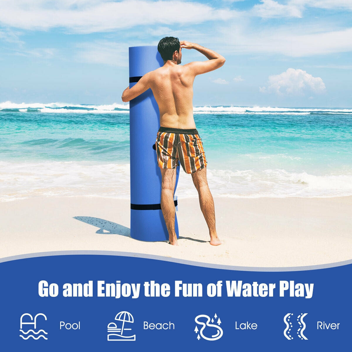 12’ x 6’ 3 Layer Floating Water Pad-Green
