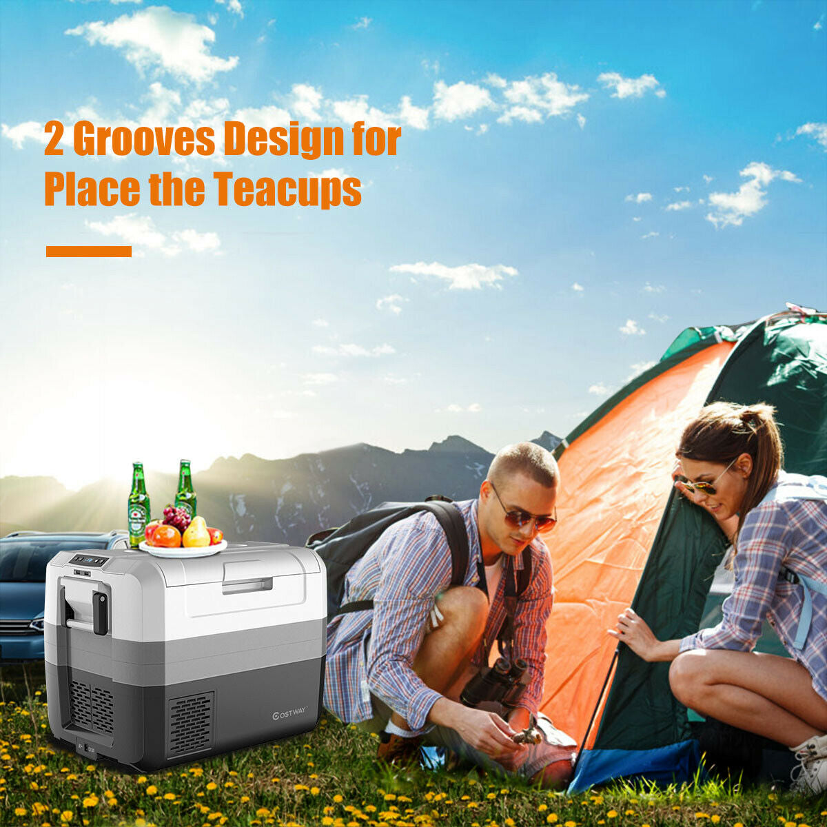 58 Quart Portable Electric Cooler for Camping & Car