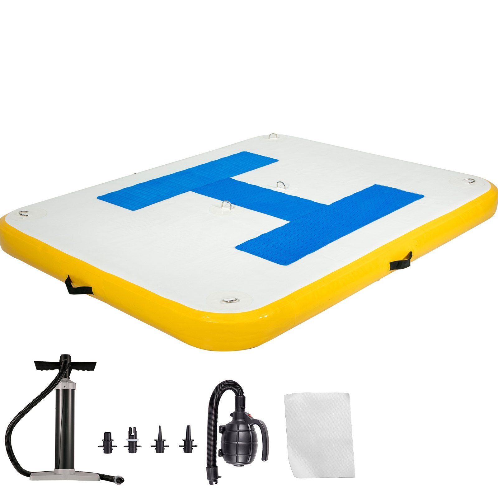 8’ x 5’ Inflatable Floating Dock Platform with Electric Air Pump