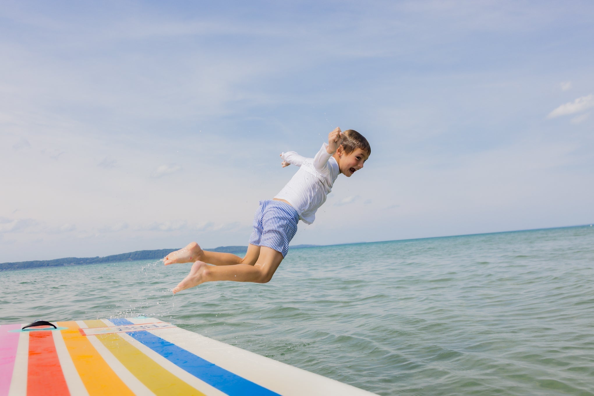RadPadz® Cannonballer – Retro | 6'x12' Inflatable Dock Platform