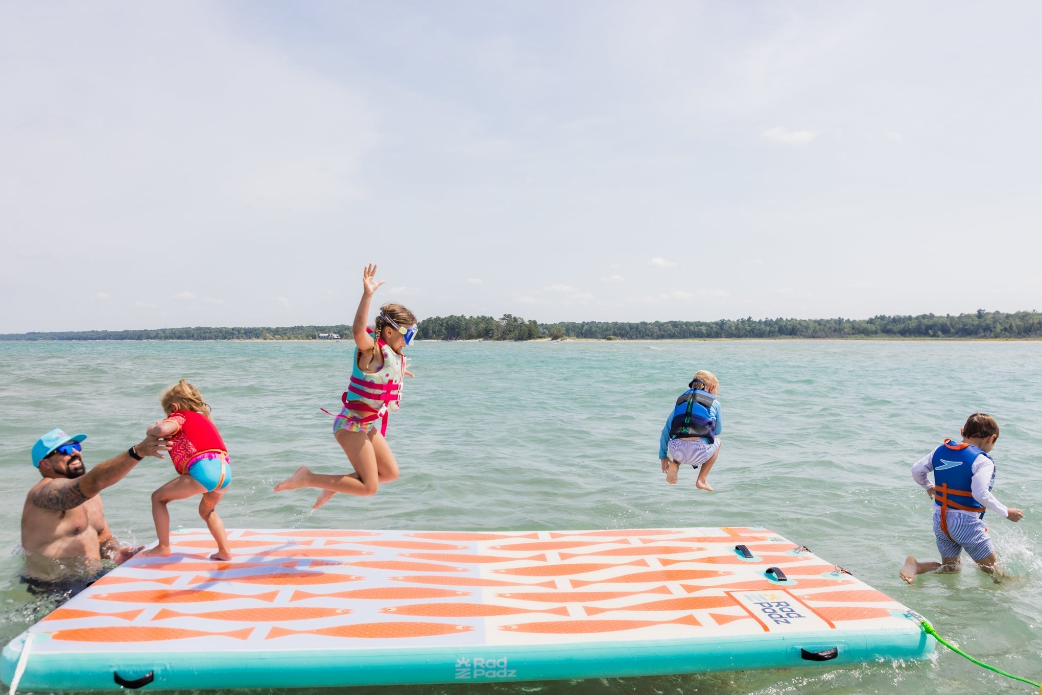 RadPadz Cannonballer – Fish | 6'x12' Inflatable Dock Platform